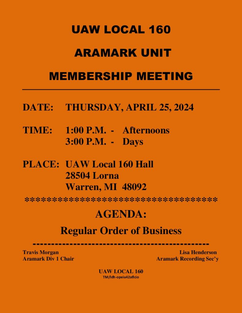Meeting Notice for APRIL 2024