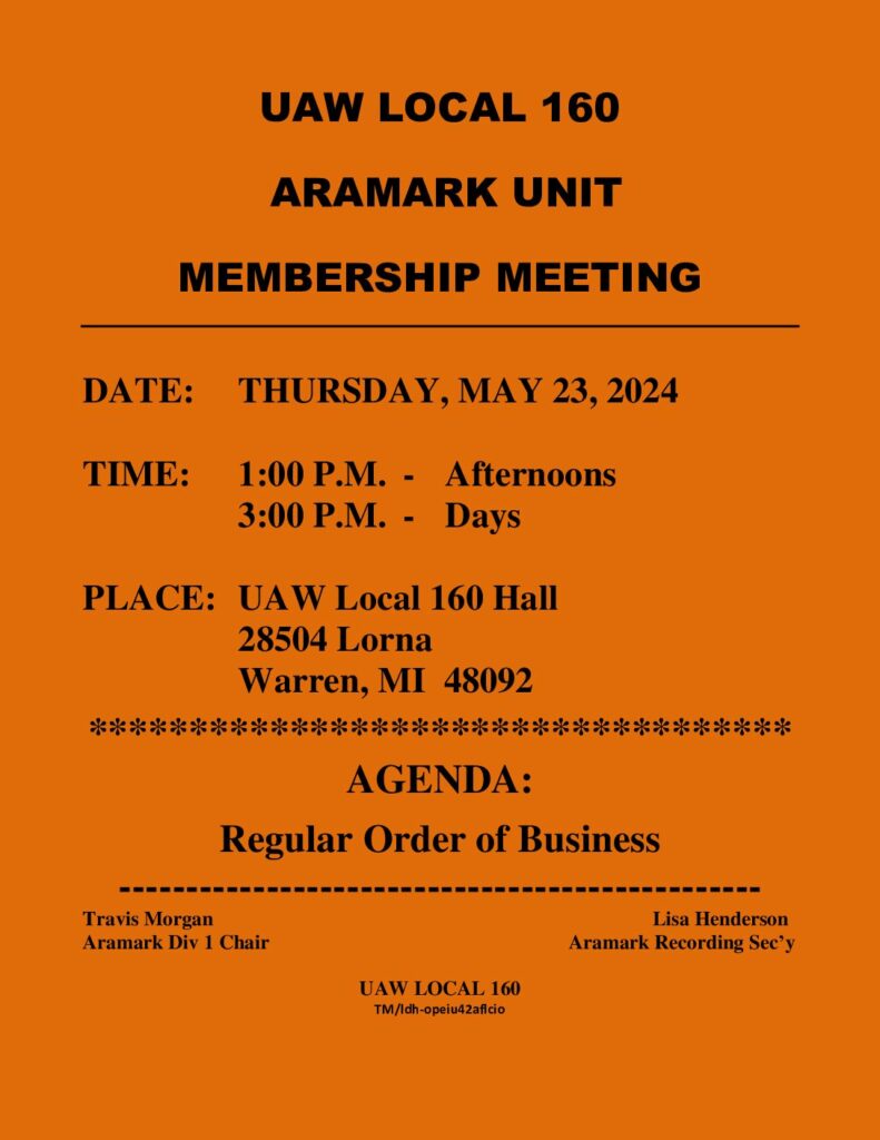 Meeting Notice for MAY 2024
